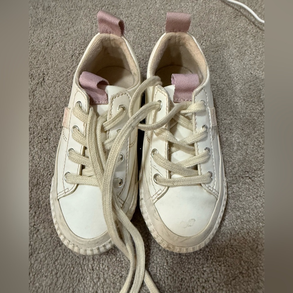 Zara Kids Cream and Pink Sneakers
